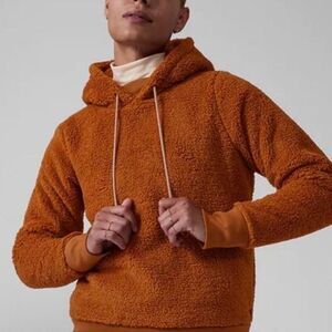 Athleta Brown Orange Tugga Cozy Sherpa Hoodie - Size Small - EUC